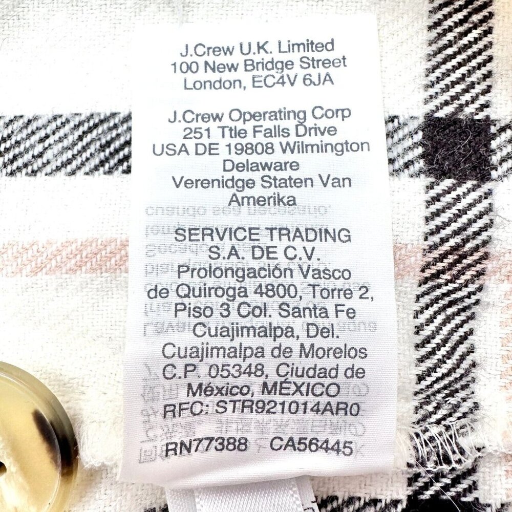 Madewell Plaid Flannel Button Shirt Womens 2X Beige Black Long Sleeve Cotton - Picture 10 of 11